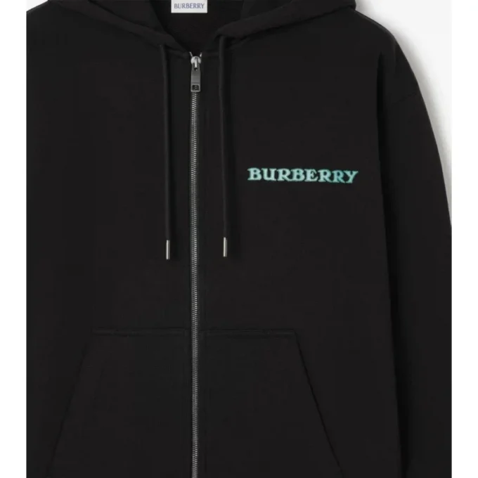 Bawełniana bluza z kapturem i zamkiem błyskawicznym z logo Heritage Bawełniana bluza z kapturem i zamkiem błyskawicznym z logo Heritage