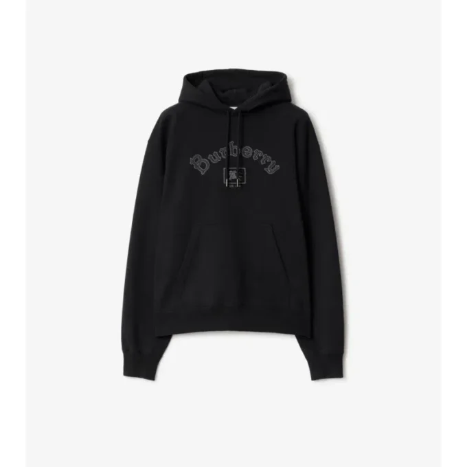 Bawełniana bluza z kapturem z gotyckim logo Bawełniana bluza z kapturem z gotyckim logo