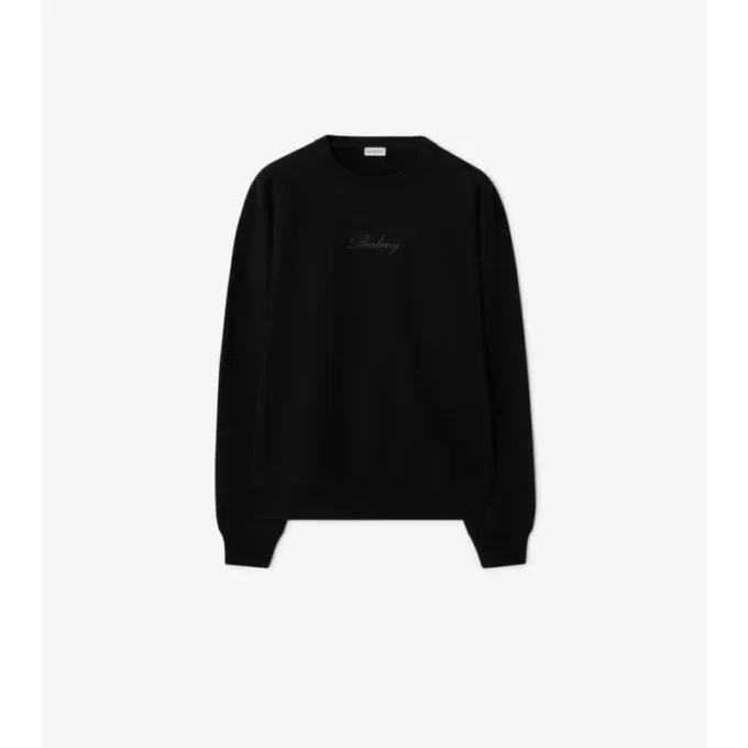 Bawełniana bluza z logo w stylu kursywnym Bawełniana bluza z logo w stylu kursywnym