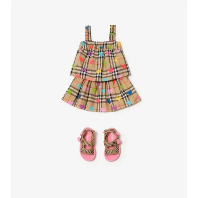 Bawełniana bluzka w kratkę Heart Check Top