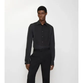 Bawełniana koszula smokingowa o kroju slim fit