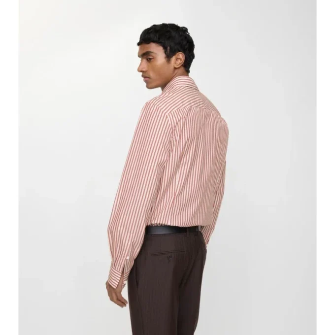 Bawełniana koszula w paski o kroju slim fit