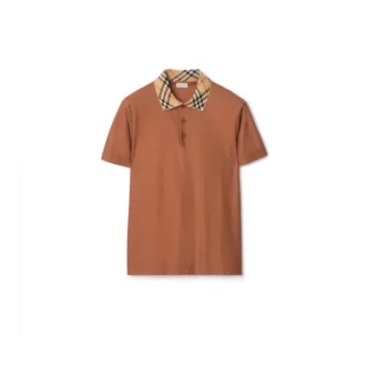 Bawełniana koszulka polo z kołnierzykiem w kratę