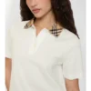 Bawełniana koszulka polo z kołnierzykiem w kratę Bawełniana koszulka polo z kołnierzykiem w kratę