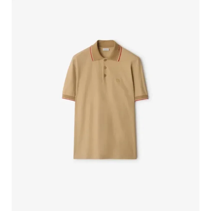 Bawełniana koszulka polo z logo na kołnierzu Bawełniana koszulka polo z logo na kołnierzu