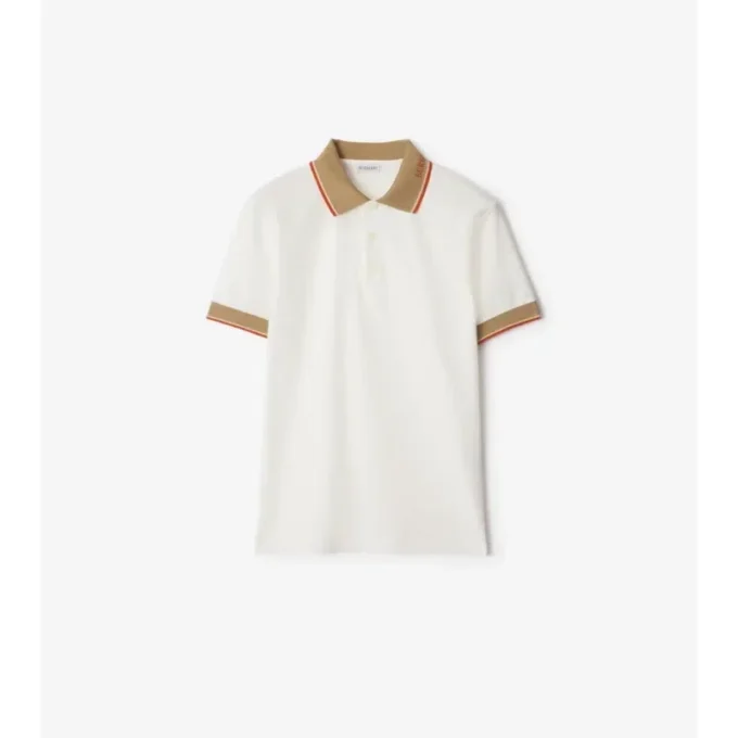 Bawełniana koszulka polo z logo na kołnierzu Bawełniana koszulka polo z logo na kołnierzu