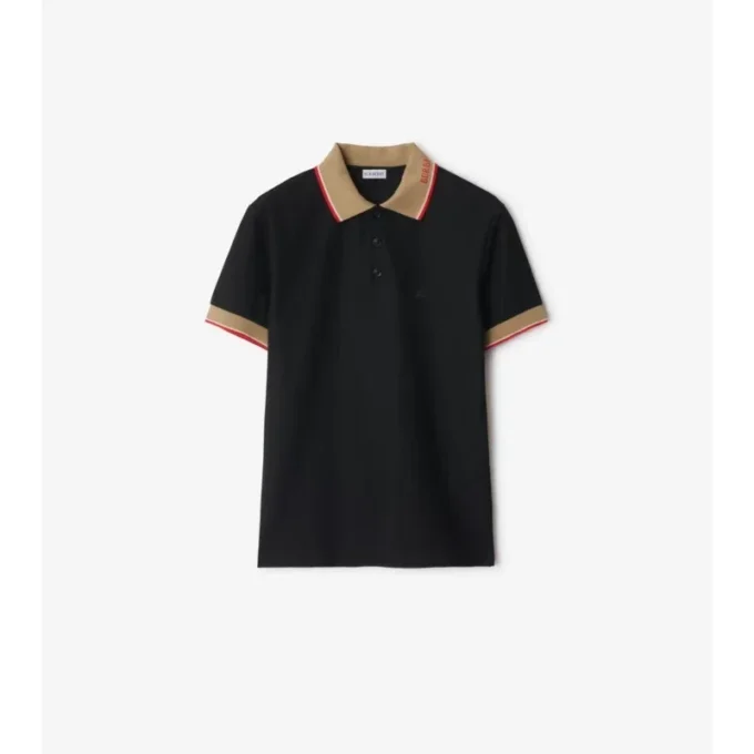Bawełniana koszulka polo z logo na kołnierzu Bawełniana koszulka polo z logo na kołnierzu