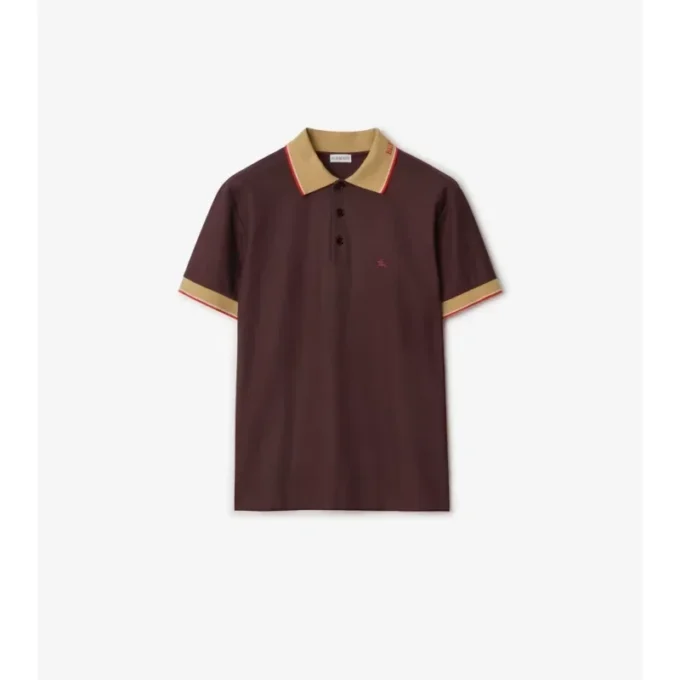 Bawełniana koszulka polo z logo na kołnierzu Bawełniana koszulka polo z logo na kołnierzu
