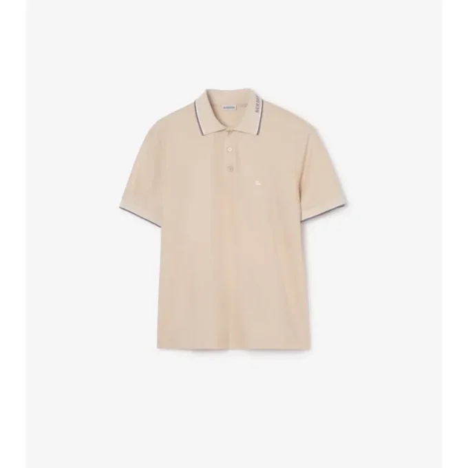 Bawełniana koszulka polo z logo na kołnierzu Bawełniana koszulka polo z logo na kołnierzu