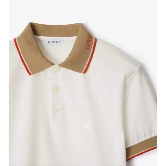 Bawełniana koszulka polo z logo na kołnierzu Bawełniana koszulka polo z logo na kołnierzu