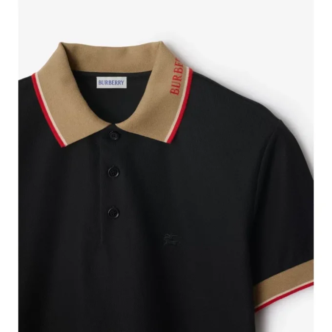 Bawełniana koszulka polo z logo na kołnierzu Bawełniana koszulka polo z logo na kołnierzu