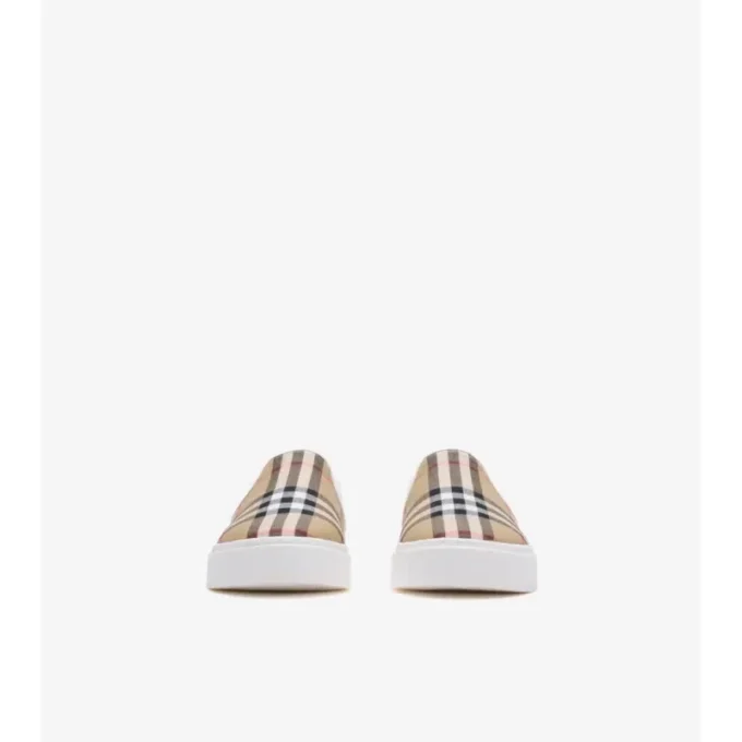 Bawełniane Sneakersy wsuwane w kratkę Bawełniane Sneakersy wsuwane w kratkę