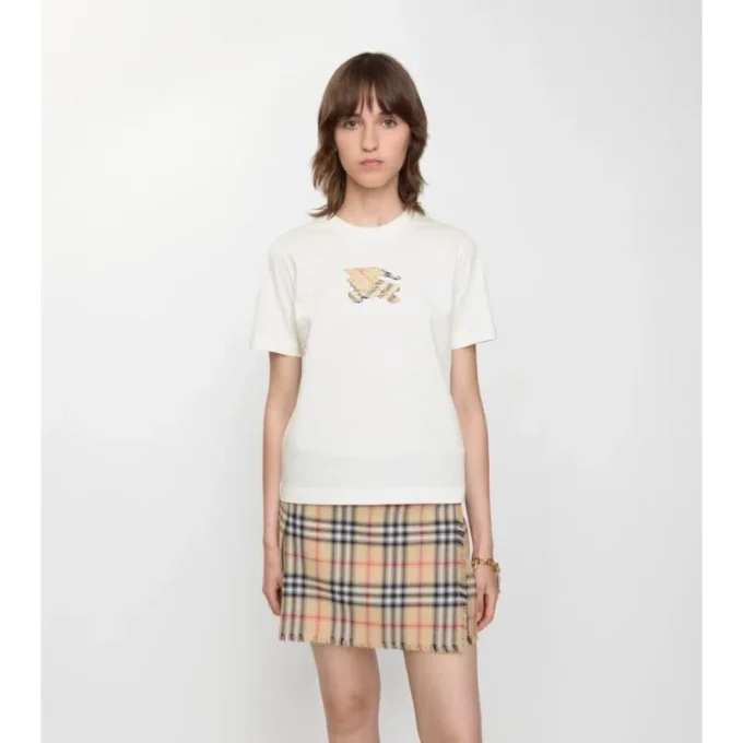 Bawełniany T-shirt w kratę EKD