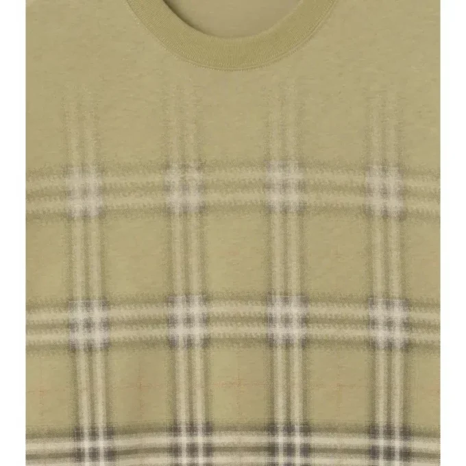 Bawełniany T-shirt w kratę z gradientem