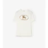 Bawełniany T-shirt w kratę z motywem rycerza Bawełniany T-shirt w kratę z motywem rycerza