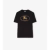 Bawełniany T-shirt w kratę z motywem rycerza Bawełniany T-shirt w kratę z motywem rycerza