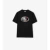 Bawełniany T-shirt w kratę z motywem rycerza Bawełniany T-shirt w kratę z motywem rycerza