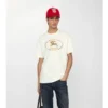 Bawełniany T-shirt w kratę z motywem rycerza Bawełniany T-shirt w kratę z motywem rycerza