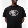 Bawełniany T-shirt w kratę z motywem rycerza Bawełniany T-shirt w kratę z motywem rycerza