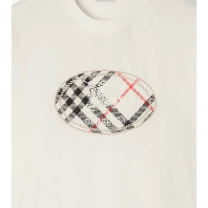 Bawełniany T-shirt w kratę z motywem rycerza Bawełniany T-shirt w kratę z motywem rycerza