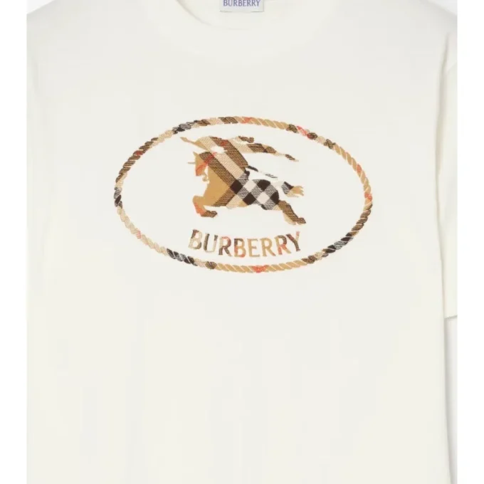 Bawełniany T-shirt w kratę z motywem rycerza Bawełniany T-shirt w kratę z motywem rycerza
