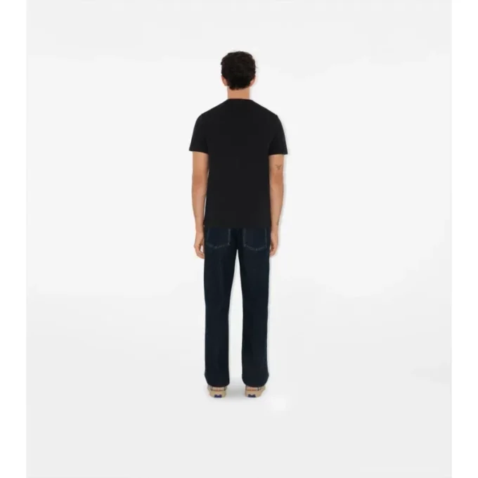 Bawełniany T-shirt z etykietą w kratę Bawełniany T-shirt z etykietą w kratę