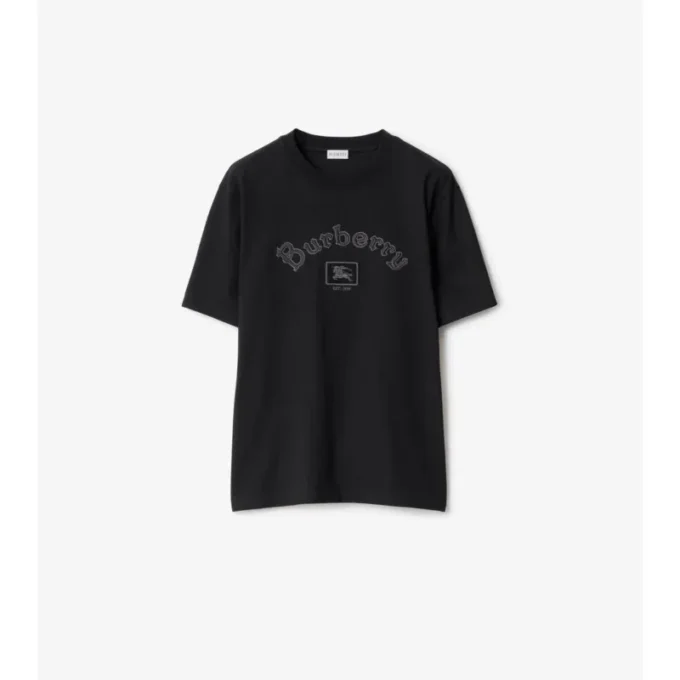 Bawełniany T-shirt z gotyckim logo Bawełniany T-shirt z gotyckim logo