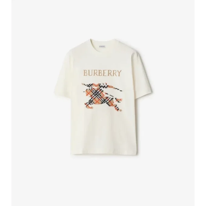 Bawełniany T-shirt z haftem krzyżykowym EKD