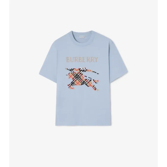 Bawełniany T-shirt z haftem krzyżykowym EKD