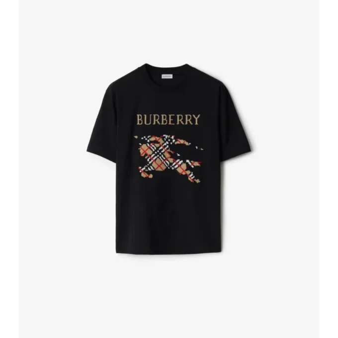 Bawełniany T-shirt z haftem krzyżykowym EKD