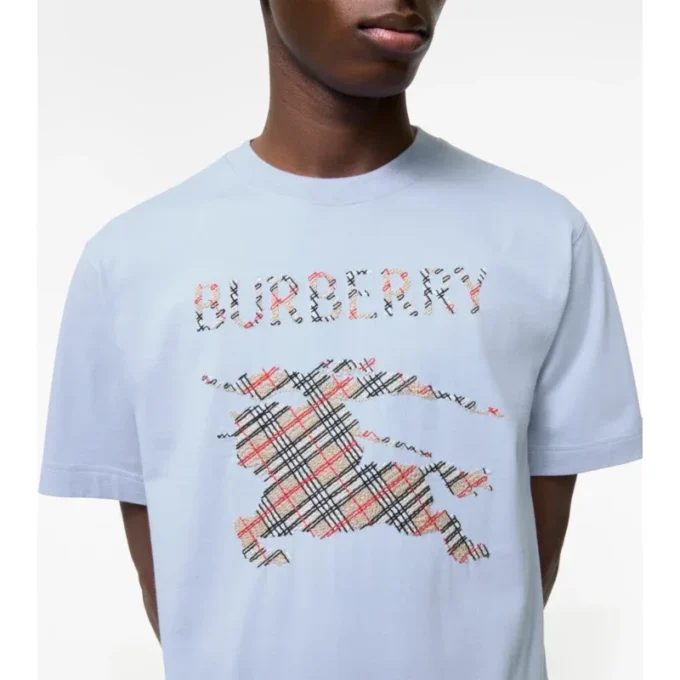Bawełniany T-shirt z haftem krzyżykowym EKD