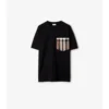 Bawełniany T-shirt z kieszenią w kratę