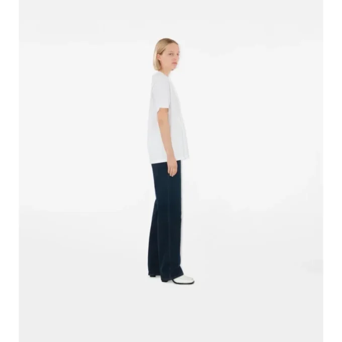 Bawełniany T-shirt z kieszenią w kratę