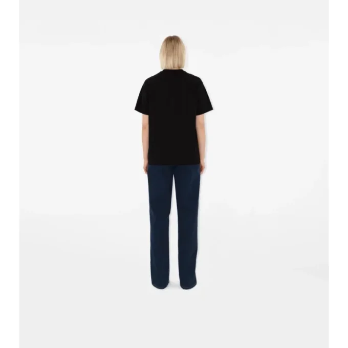 Bawełniany T-shirt z kieszenią w kratę