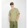 Bawełniany T-shirt z kursywnym logo w kratkę Bawełniany T-shirt z kursywnym logo w kratkę