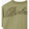 Bawełniany T-shirt z kursywnym logo w kratkę Bawełniany T-shirt z kursywnym logo w kratkę