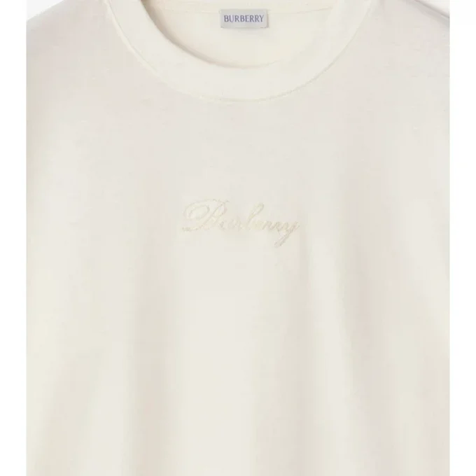 Bawełniany T-shirt z kursywnym logo w kratkę Bawełniany T-shirt z kursywnym logo w kratkę