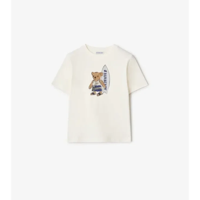 Bawełniany T-shirt z misiem-surferem