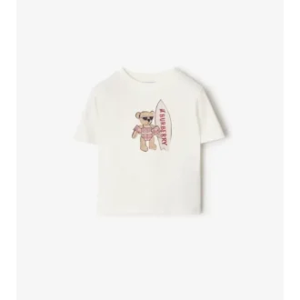 Bawełniany T-shirt z misiem-surferem