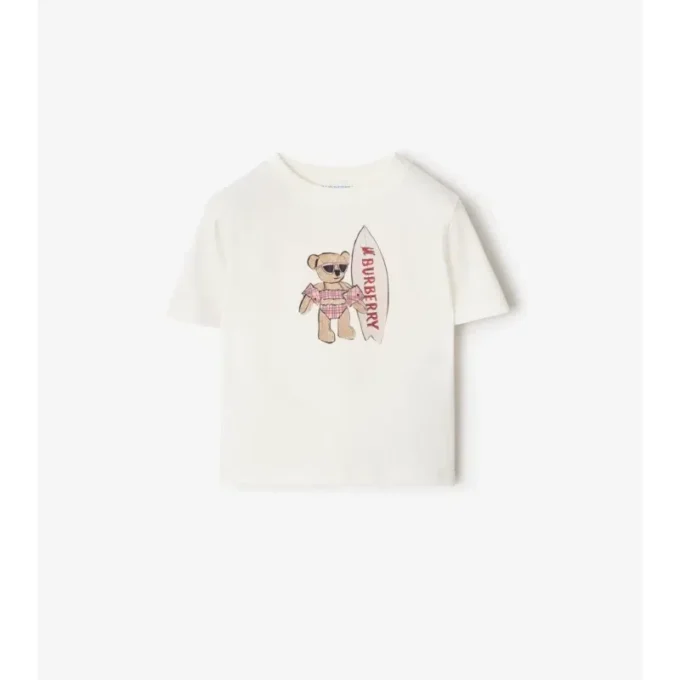 Bawełniany T-shirt z misiem-surferem Bawełniany T-shirt z misiem-surferem