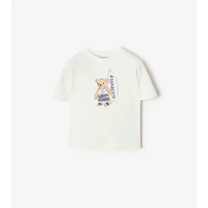 Bawełniany T-shirt z misiem-surferem
