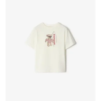 Bawełniany T-shirt z misiem-surferem Bawełniany T-shirt z misiem-surferem