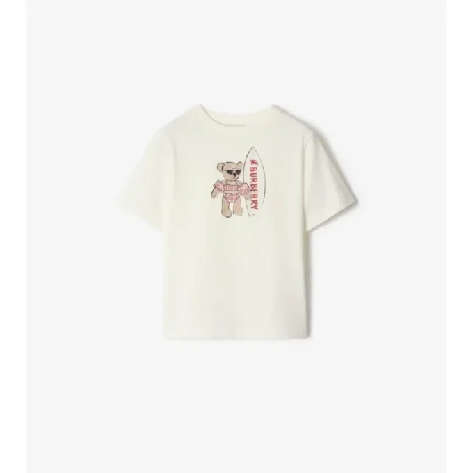 Bawełniany T-shirt z misiem-surferem