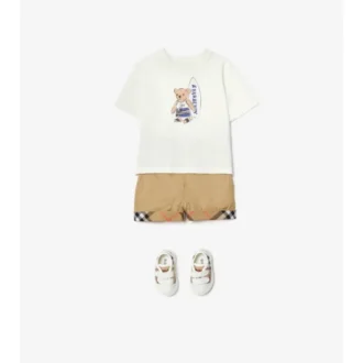 Bawełniany T-shirt z misiem-surferem