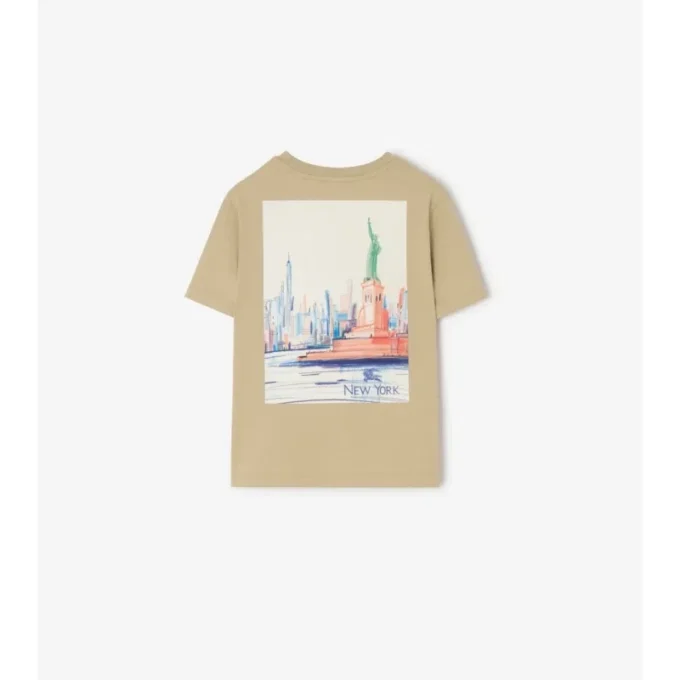 Bawełniany T-shirt z motywem niedźwiadka z Nowego Jorku Bawełniany T-shirt z motywem niedźwiadka z Nowego Jorku