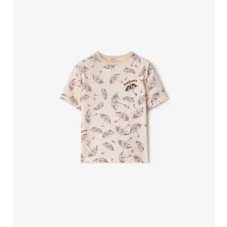 Bawełniany T-shirt z motywem parasoli Bawełniany T-shirt z motywem parasoli