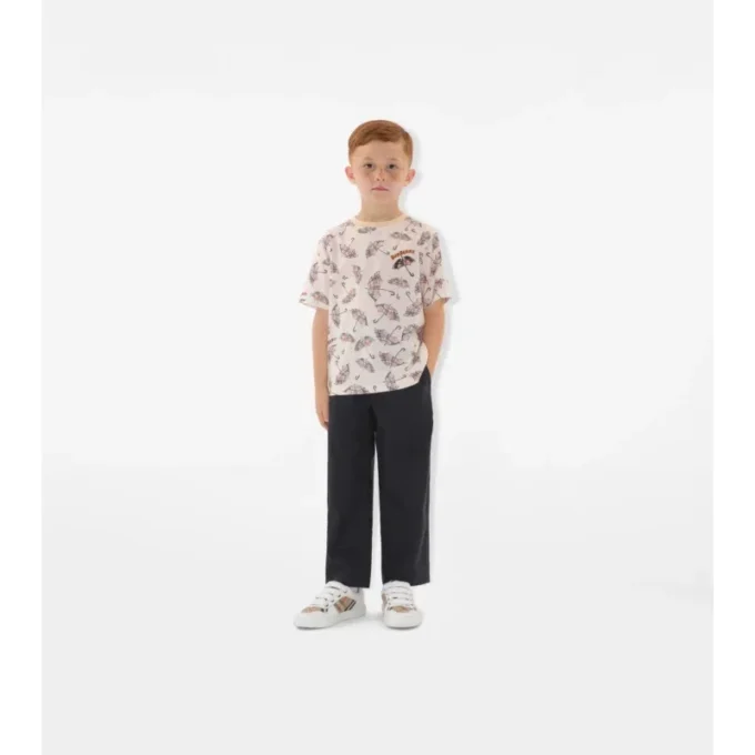 Bawełniany T-shirt z motywem parasoli