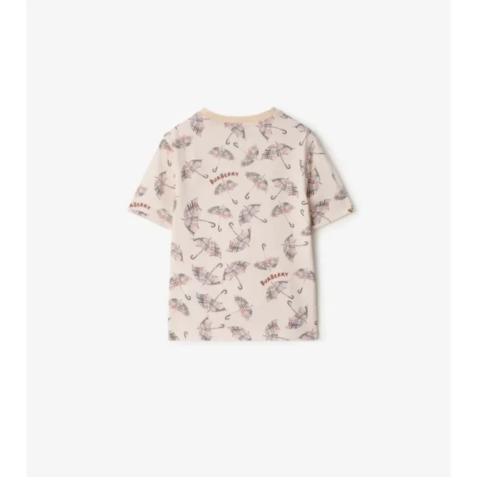 Bawełniany T-shirt z motywem parasoli