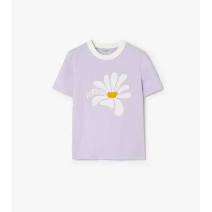 Bawełniany T-shirt z motywem stokrotki