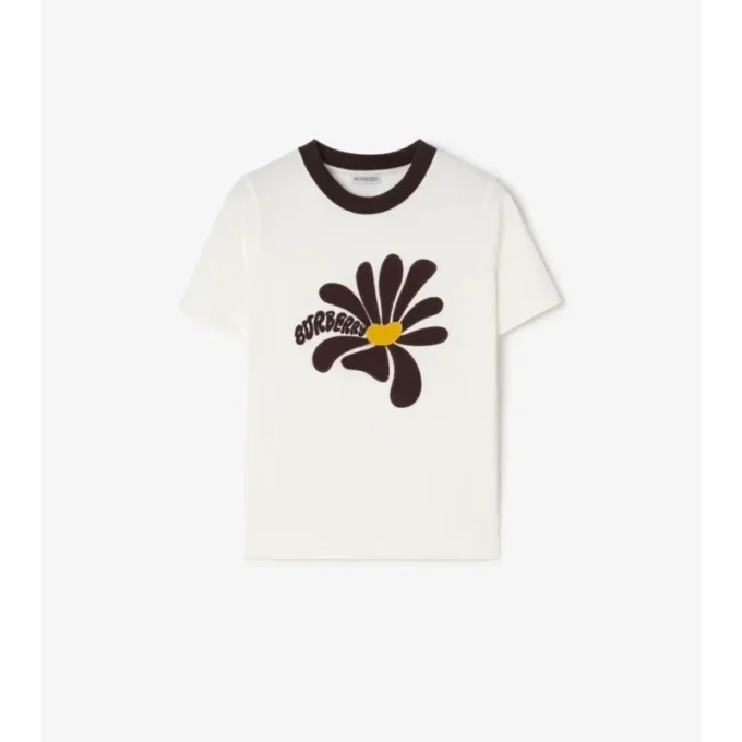 Bawełniany T-shirt z motywem stokrotki